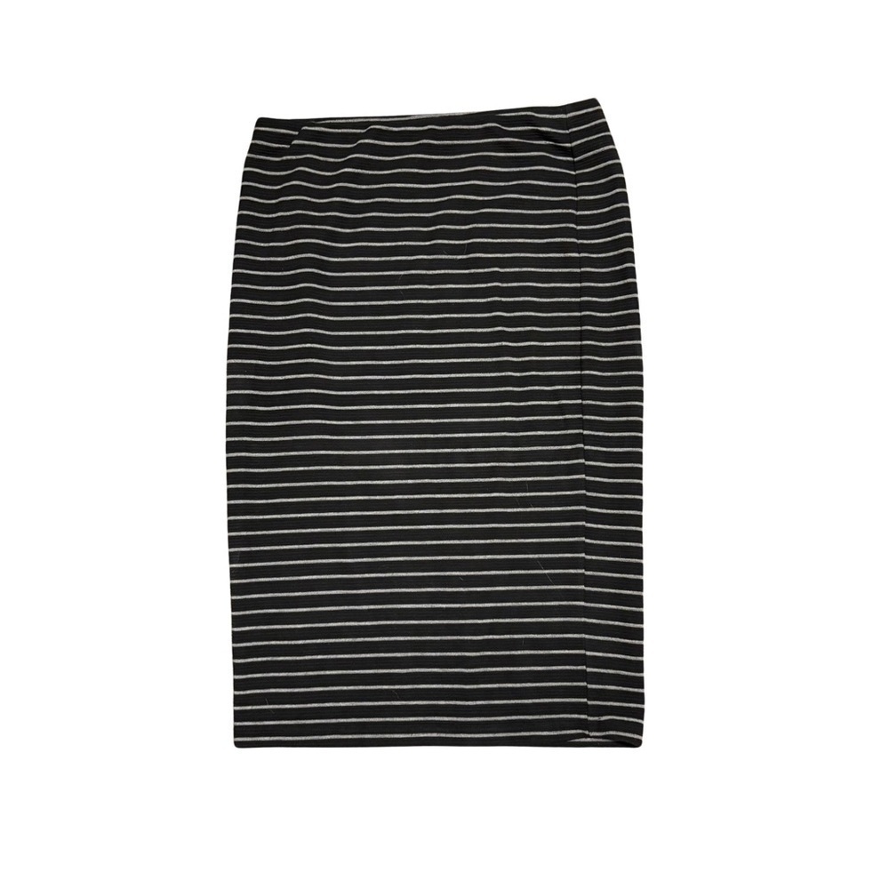 Vintage Mossimo Striped Black & White Women's Midi Skirt | Elastic | Size Medium